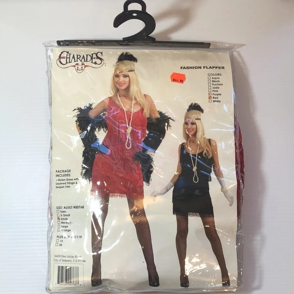 NWT Charades Fashion Flapper Halloween Costume Women’s Small Bonus Accessories